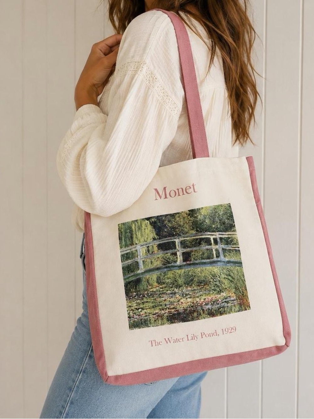 Claude Monet "The Water Lily Pond" Canvas Tote Bag